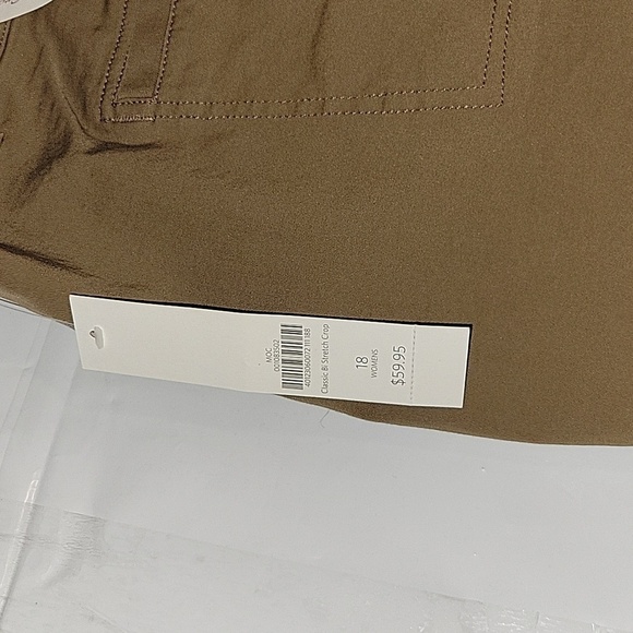 Cropped Khaki Pants High Waist Career Casual Trousers Size 20W - Picture 5 of 6